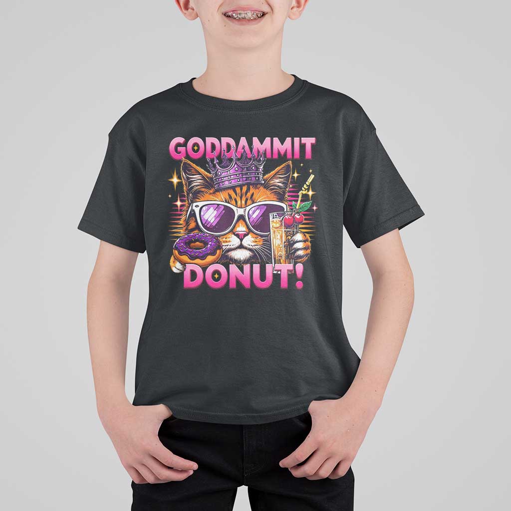 Funny Goddammit Cat Princess Meme T Shirt For Kid Cartoon Style