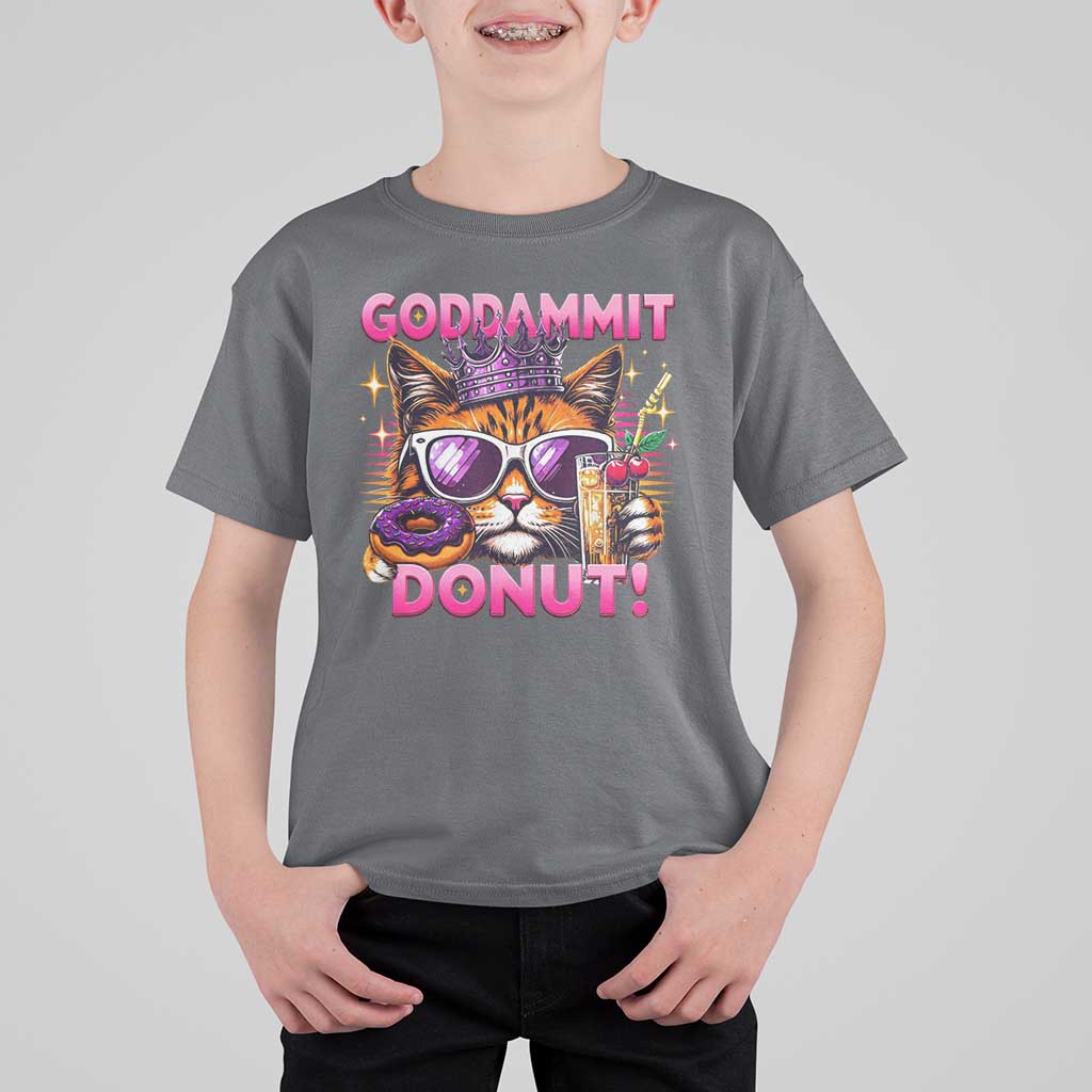 Funny Goddammit Cat Princess Meme T Shirt For Kid Cartoon Style