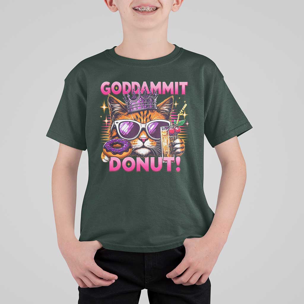 Funny Goddammit Cat Princess Meme T Shirt For Kid Cartoon Style