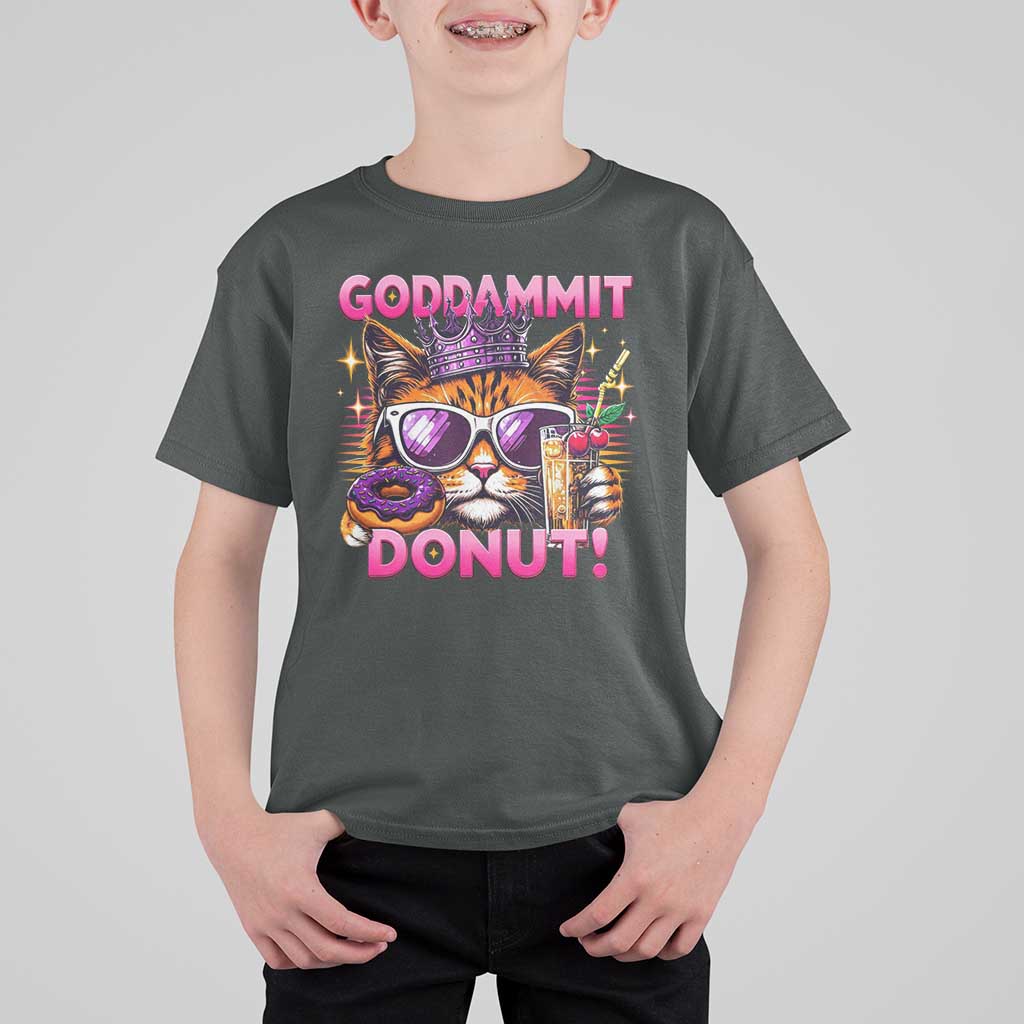 Funny Goddammit Cat Princess Meme T Shirt For Kid Cartoon Style