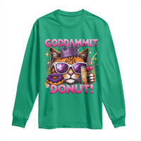 Funny Goddammit Cat Princess Meme Long Sleeve Shirt Cartoon Style