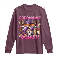 Funny Goddammit Cat Princess Meme Long Sleeve Shirt Cartoon Style