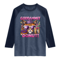 Funny Goddammit Cat Princess Meme Raglan Shirt Cartoon Style