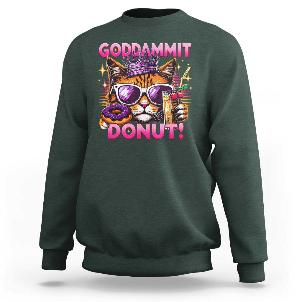 Funny Goddammit Cat Princess Meme Sweatshirt Cartoon Style