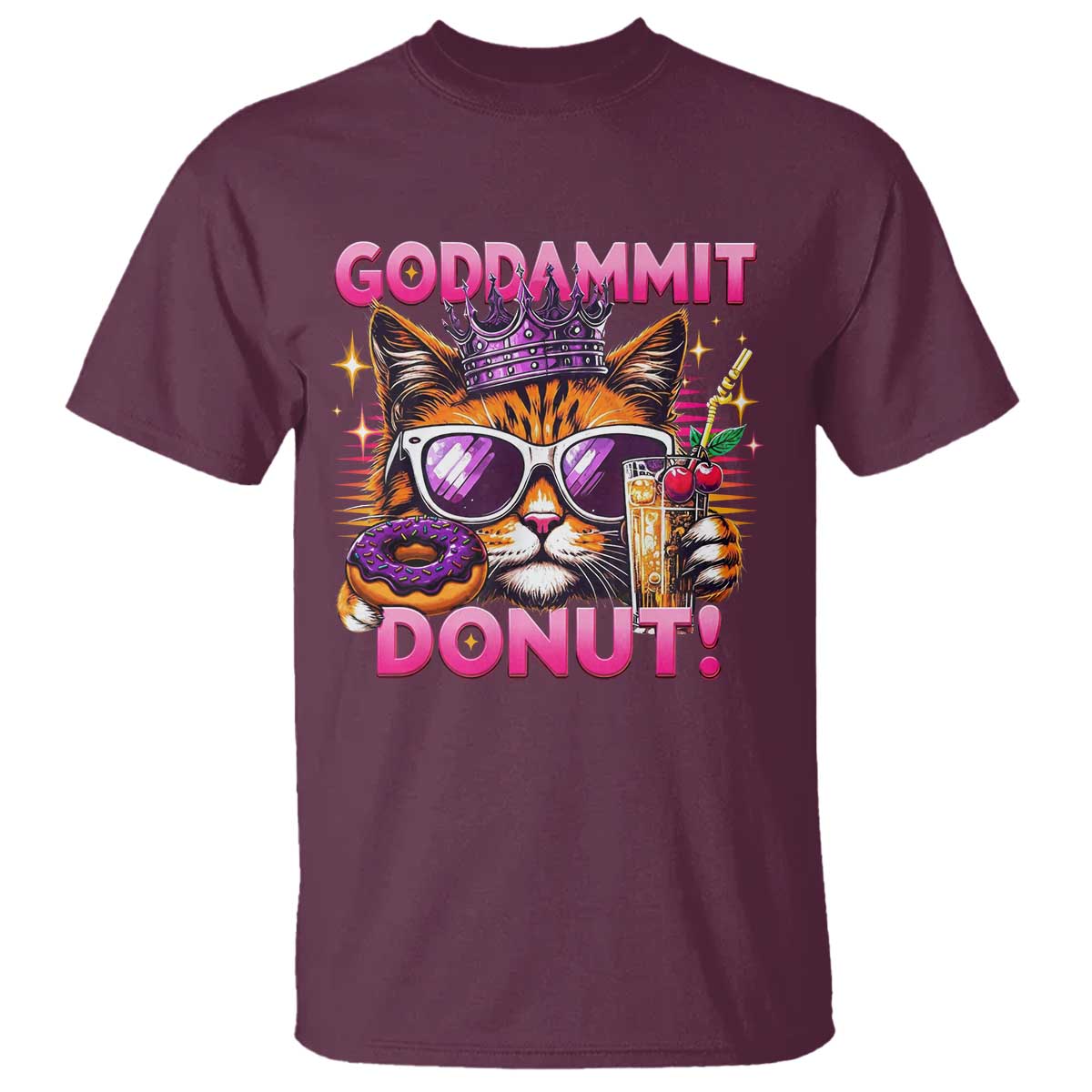 Funny Goddammit Cat Princess Meme T Shirt Cartoon Style