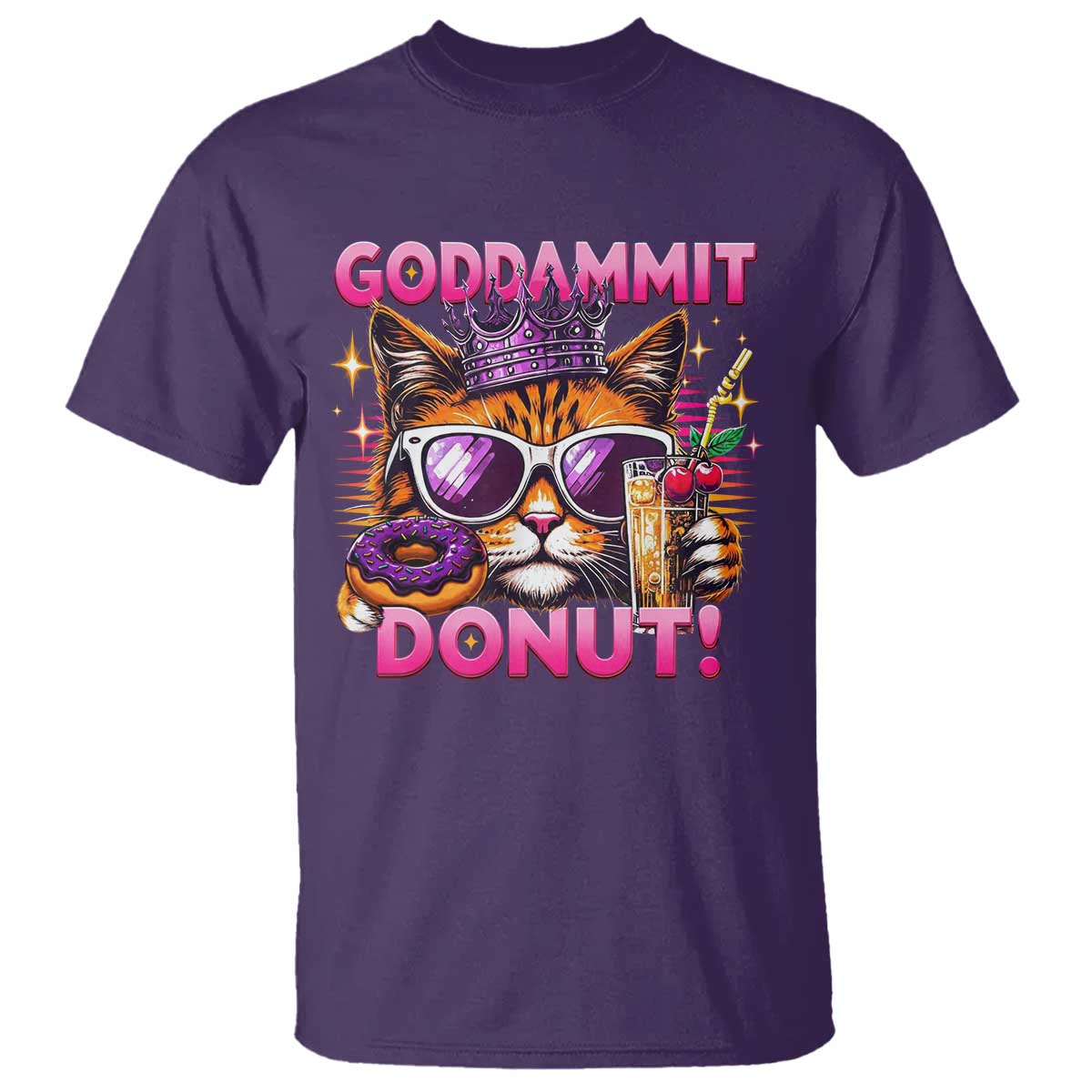 Funny Goddammit Cat Princess Meme T Shirt Cartoon Style