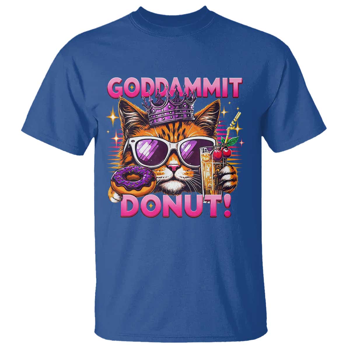 Funny Goddammit Cat Princess Meme T Shirt Cartoon Style
