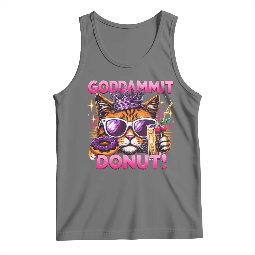 Funny Goddammit Cat Princess Meme Tank Top Cartoon Style