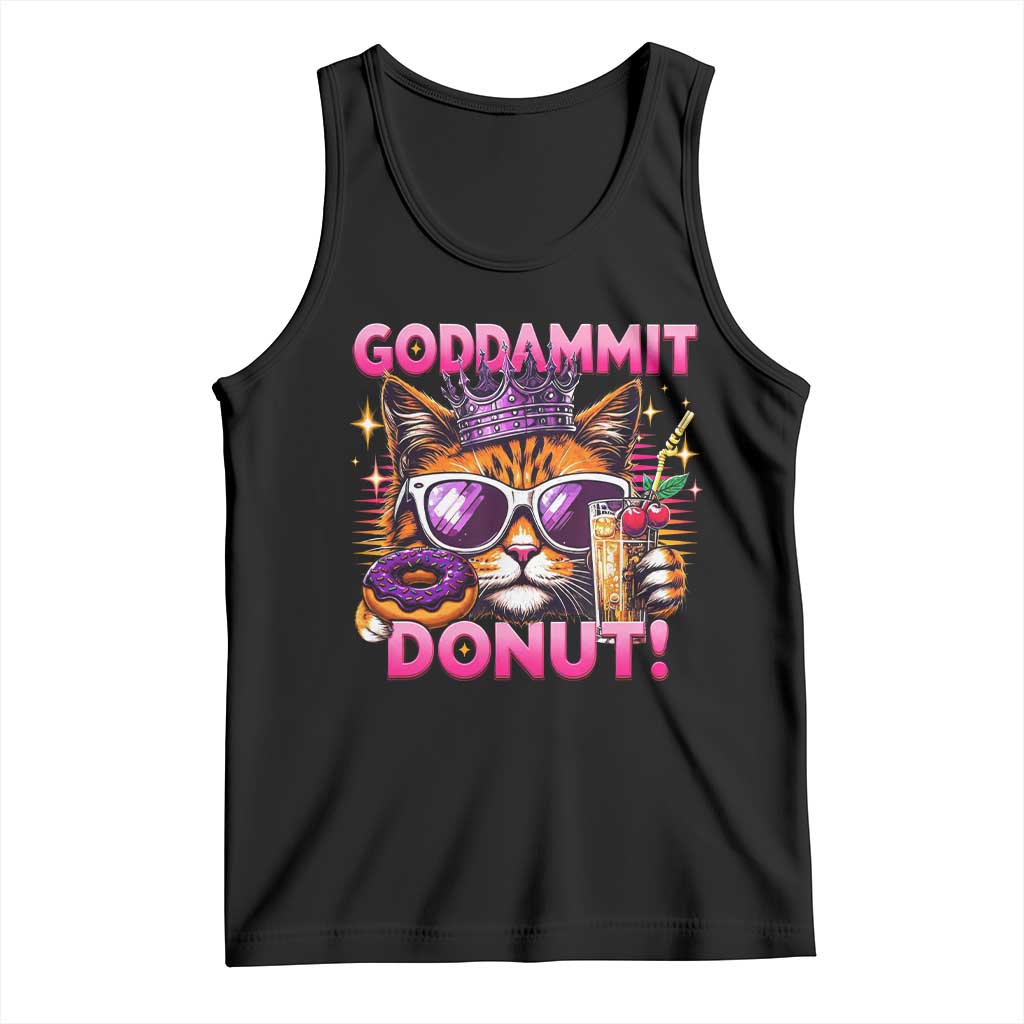 Funny Goddammit Cat Princess Meme Tank Top Cartoon Style