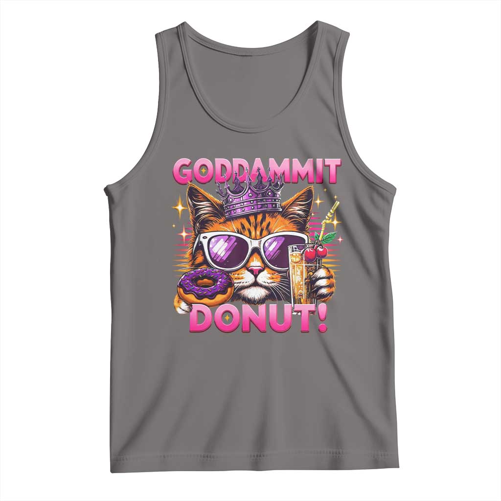 Funny Goddammit Cat Princess Meme Tank Top Cartoon Style