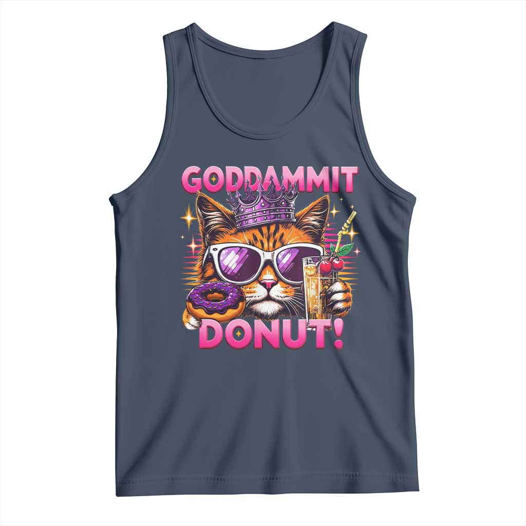 Funny Goddammit Cat Princess Meme Tank Top Cartoon Style