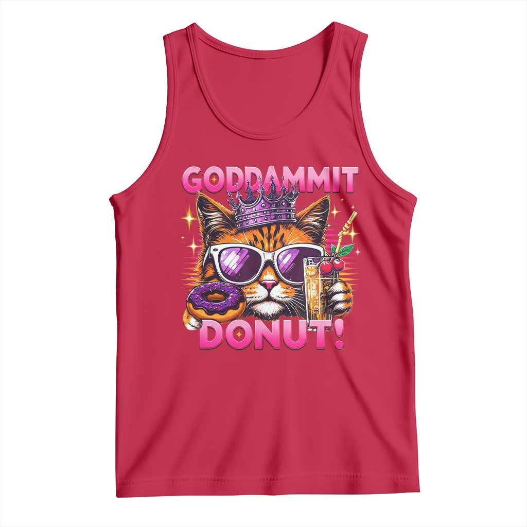 Funny Goddammit Cat Princess Meme Tank Top Cartoon Style