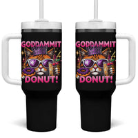 Funny Goddammit Cat Princess Meme Tumbler With Handle Cartoon Style