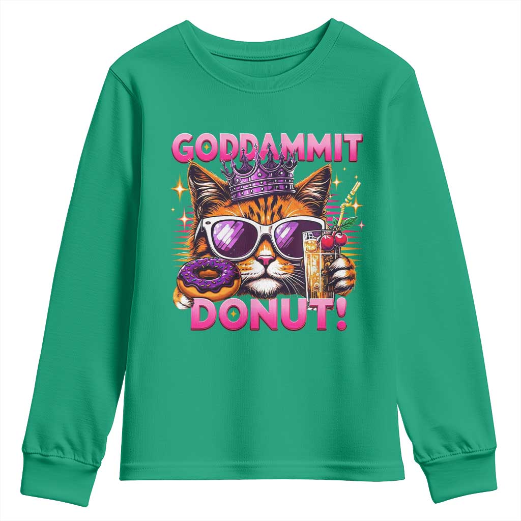 Funny Goddammit Cat Princess Meme Youth Sweatshirt Cartoon Style