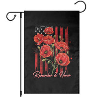 Remember And Honor Memorial Day Garden Flag Red Poppy Flowers