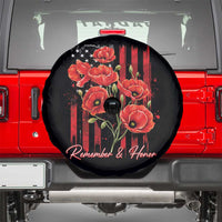 Remember And Honor Memorial Day Spare Tire Cover Red Poppy Flowers