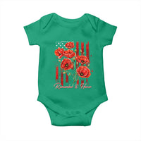 Remember And Honor Memorial Day Baby Onesie Red Poppy Flowers