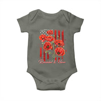 Remember And Honor Memorial Day Baby Onesie Red Poppy Flowers