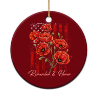 Remember And Honor Memorial Day Ceramic Ornament Red Poppy Flowers