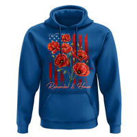 Remember And Honor Memorial Day Hoodie Red Poppy Flowers