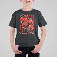 Remember And Honor Memorial Day T Shirt For Kid Red Poppy Flowers
