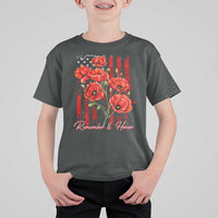 Remember And Honor Memorial Day T Shirt For Kid Red Poppy Flowers