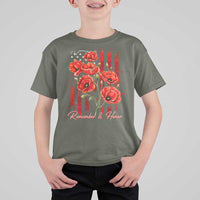 Remember And Honor Memorial Day T Shirt For Kid Red Poppy Flowers