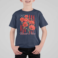 Remember And Honor Memorial Day T Shirt For Kid Red Poppy Flowers