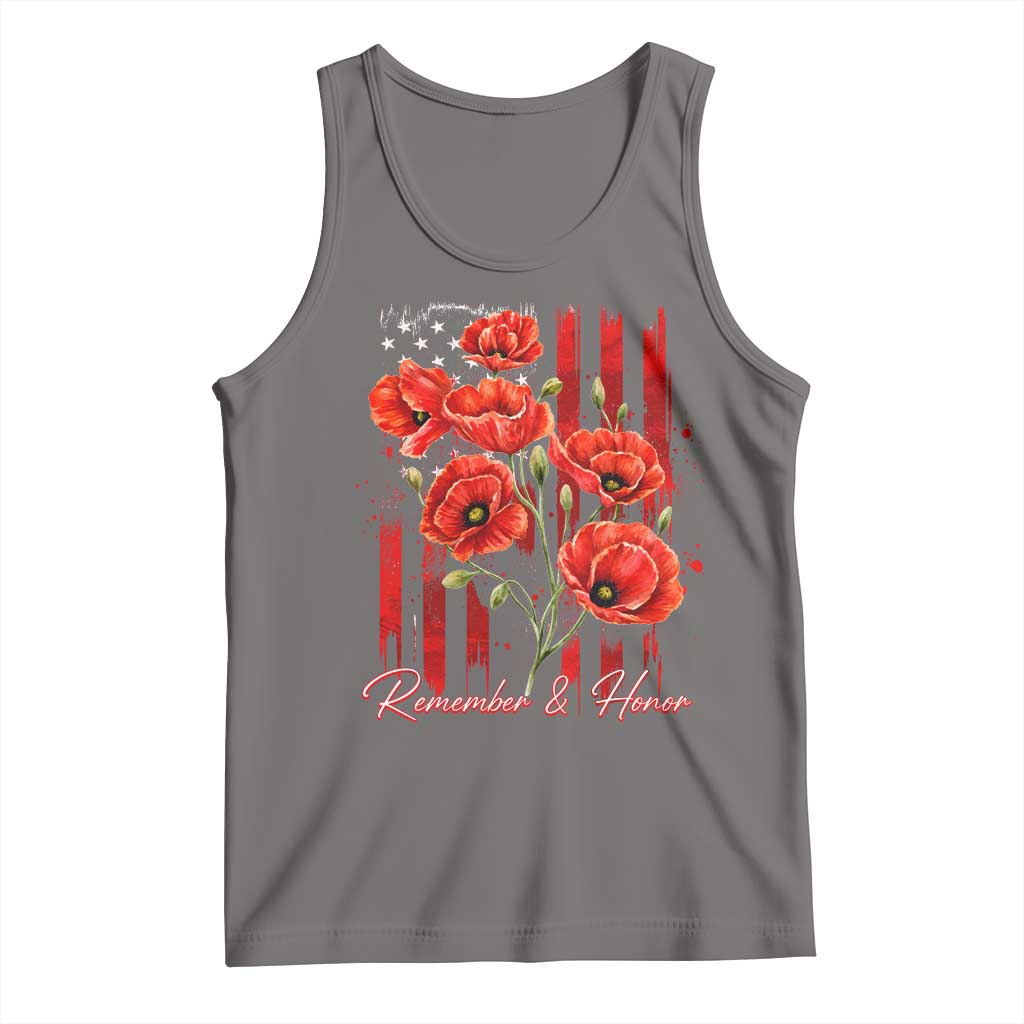 Remember And Honor Memorial Day Tank Top Red Poppy Flowers