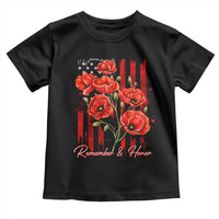 Remember And Honor Memorial Day Toddler T Shirt Red Poppy Flowers