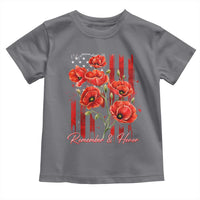 Remember And Honor Memorial Day Toddler T Shirt Red Poppy Flowers
