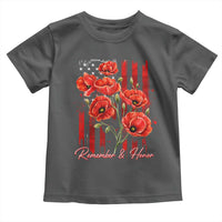 Remember And Honor Memorial Day Toddler T Shirt Red Poppy Flowers