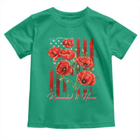 Remember And Honor Memorial Day Toddler T Shirt Red Poppy Flowers