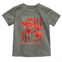 Remember And Honor Memorial Day Toddler T Shirt Red Poppy Flowers