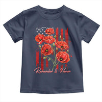 Remember And Honor Memorial Day Toddler T Shirt Red Poppy Flowers