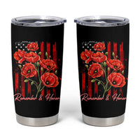 Remember And Honor Memorial Day Tumbler Cup Red Poppy Flowers