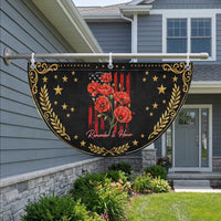 Remember And Honor Memorial Day Patriotic Fan Flag Red Poppy Flowers