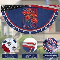 Remember And Honor Memorial Day Patriotic Fan Flag Red Poppy Flowers