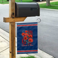 Remember And Honor Memorial Day Patriotic Garden Flag Red Poppy Flowers
