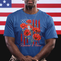 Remember And Honor Memorial Day T Shirt Red Poppy Flowers
