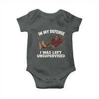 In My Defense I Was Left Unsupervised Funny Bigfoot Baby Onesie