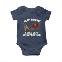 In My Defense I Was Left Unsupervised Funny Bigfoot Baby Onesie