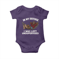 In My Defense I Was Left Unsupervised Funny Bigfoot Baby Onesie