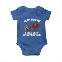In My Defense I Was Left Unsupervised Funny Bigfoot Baby Onesie