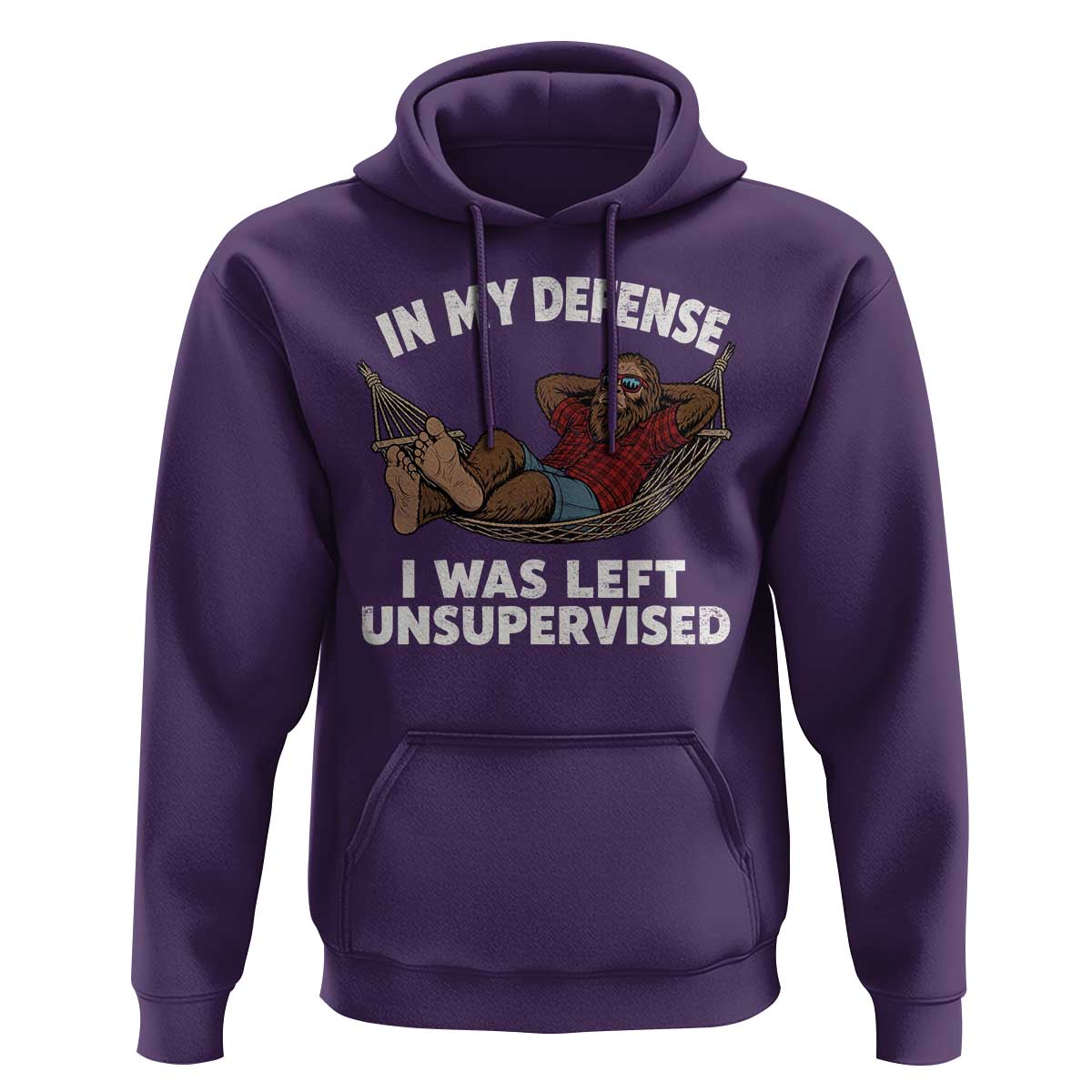 In My Defense I Was Left Unsupervised Funny Bigfoot Hoodie