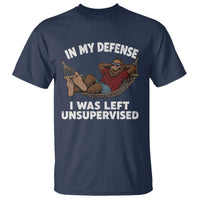 In My Defense I Was Left Unsupervised Funny Bigfoot T Shirt