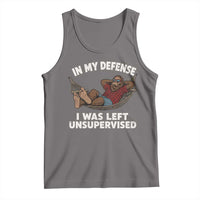 In My Defense I Was Left Unsupervised Funny Bigfoot Tank Top