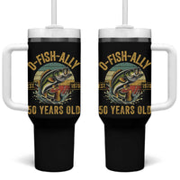 Fishing 50th Birthday Tumbler With Handle O Fish Ally 50 Years Old Fisherman Gifts