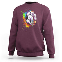 Funny Soccer Sweatshirt My Goal Is To Deny Yours Distressed Goalkeeper Football - Wonder Print Shop