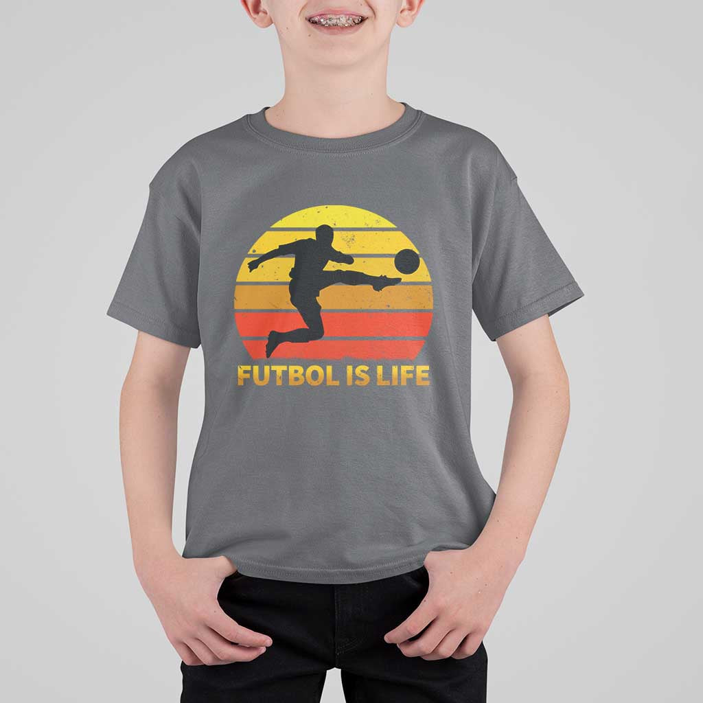 Funny Football T Shirt For Kid Futbol Is Life Vintage Soccer Lover - Wonder Print Shop